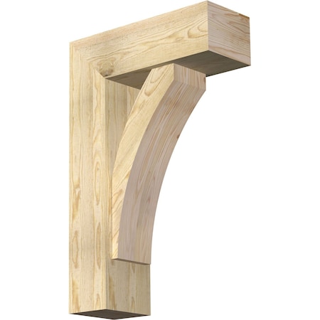 Thorton Block Rough Sawn Bracket W/ Offset Brace, Douglas Fir, 8W X 22D X 34H